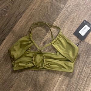 Pretty Little Thing Bikini Top, NWT, Size US 2, Olive Green